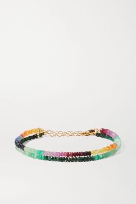 JIA JIA - Set Of Two 14-karat Gold, Sapphire And Emerald Bracelets - Green