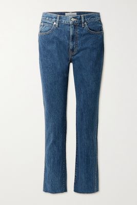 SLVRLAKE - Hero Frayed High-rise Straight-leg Jeans - Blue