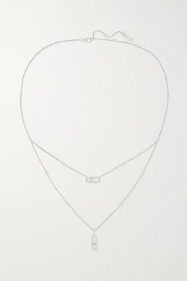 Messika - Move Uno 18-karat White Gold Diamond Necklace - one size