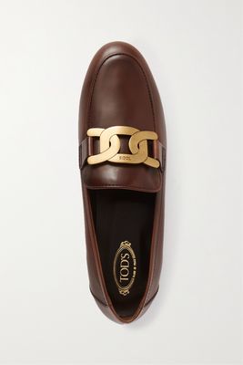 Tod's - Kate Embellished Leather Loafers - Brown