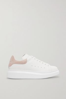 Alexander McQueen - Suede-trimmed Leather Exaggerated-sole Sneakers - White
