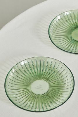 Luisa Beccaria - Set Of Two 18cm Glass Fruit Plates - Green