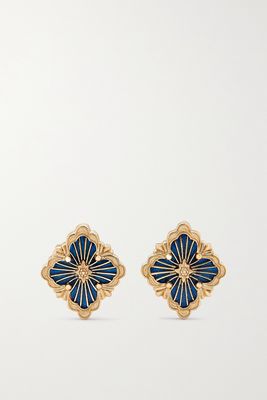Buccellati - Opera Tulle 18-karat Gold And Enamel Earrings - one size