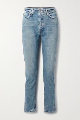 Citizens of Humanity - Charlotte Distressed High-rise Straight-leg Jeans - Blue