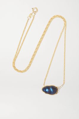 Lito - Small Sienna 14-karat Gold, Labradorite And Diamond Necklace - one size