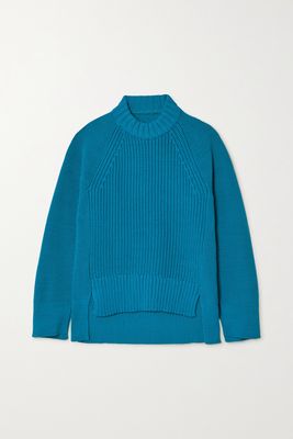 Sacai - Ribbed-knit Sweater - Blue