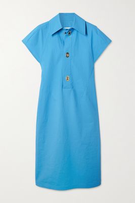 Bottega Veneta - Coated Cotton-poplin Dress - Blue