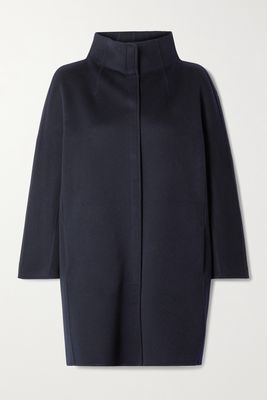 Loro Piana - Roaden Leather-trimmed Cashmere Coat - Blue