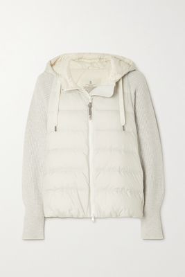 Brunello Cucinelli - Hooded Quilted Shell And Wool, Cashmere And Silk-blend Down Jacket - Gray