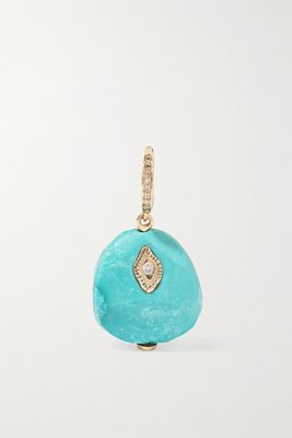 Pascale Monvoisin - Arles 9-karat Gold, Turquoise And Diamond Single Earring - one size
