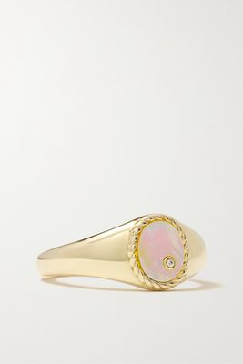 Yvonne Léon - 9-karat Gold, Mother-of-pearl And Diamond Ring - 3
