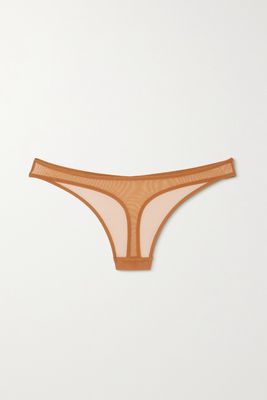 Nubian Skin - Perfect Stretch-tulle Thong - Brown