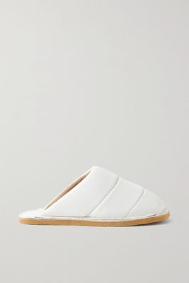 Dries Van Noten - Quilted Leather Slippers - White