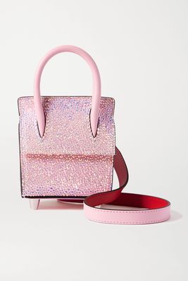 Christian Louboutin - Paloma Nano Crystal-embellished Suede, Leather And Rubber Shoulder Bag - Pink