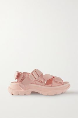 Alexander McQueen - Buckled Grosgrain And Leather Exaggerated-sole Sandals - Pink
