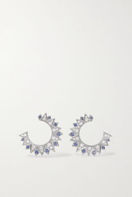 Piaget - Sunlight 18-karat White Gold, Diamond And Sapphire Earrings - one size