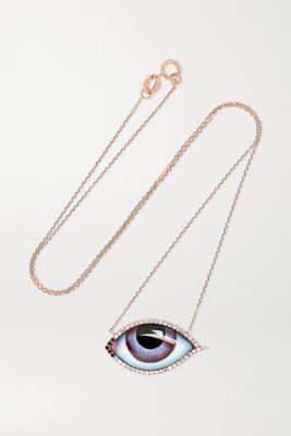 Lito - Tu Es Partout 14-karat Rose Gold, Enamel And Diamond Necklace - one size