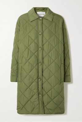 Stand Studio - Ronja Quilted Recycled Shell Coat - Green