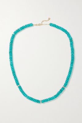Mateo - 14-karat Gold, Turquoise And Diamond Necklace - Blue