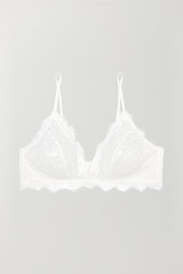 Anine Bing - Stretch-lace Soft-cup Triangle Bra - White