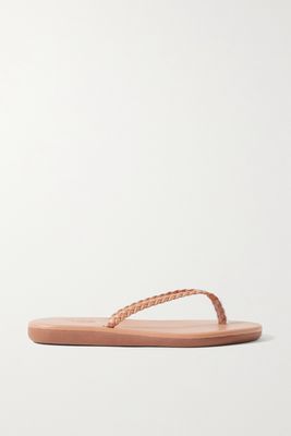 Ancient Greek Sandals - Plage Braided Leather Flip Flops - Brown