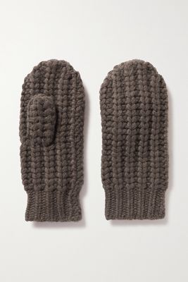 Arch4 - Vantaa Ribbed Cashmere Mittens - Brown