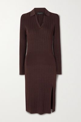 rag & bone - Dawson Ribbed-knit Midi Dress - Brown