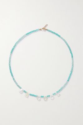 Roxanne First - Be Cool 14-karat Gold, Opal And Mother-of-pearl Necklace - Blue