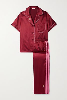 Morgan Lane - Katelyn Yana Striped Satin Pajama Set - Red