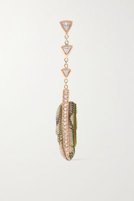 Jacquie Aiche - 18-karat Rose Gold, Diamond And Shell Single Earring - one size