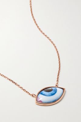 Lito - Petit Bleu 14-karat Rose Gold And Enamel Necklace - one size