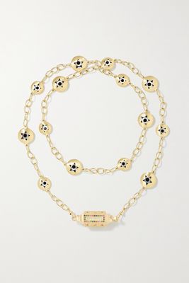 Marie Lichtenberg - Toujours Locket 14- And 9-karat Gold, Multi-stone And Enamel Necklace - one size