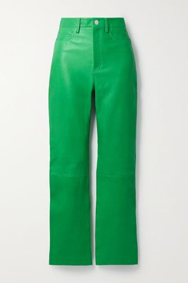 REMAIN Birger Christensen - Lynn Leather Straight-leg Pants - Green