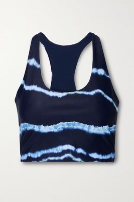 The Upside - Margot Tie-dyed Recycled Stretch Sports Bra - Blue