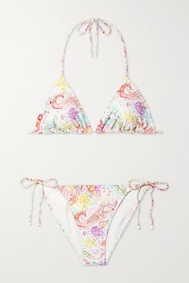 Etro - Dreams Paisley-print Triangle Bikini - White