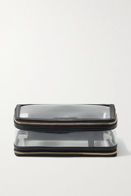 Anya Hindmarch - In-flight Textured Leather-trimmed Pvc Cosmetics Case - Black
