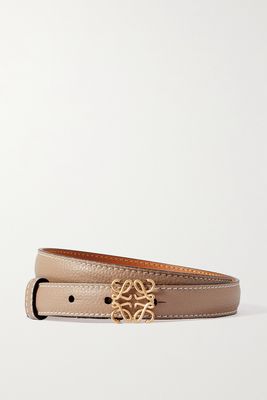 Loewe - Anagram Textured-leather Belt - Neutrals