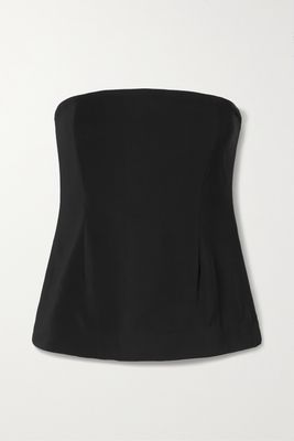 Co - Strapless Stretch-crepe Bustier Top - Black