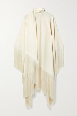 Taller Marmo - Mrs. Ross Fringed Crepe Midi Dress - Ivory