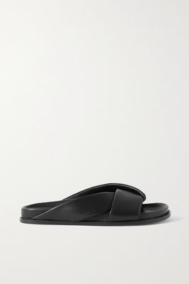 Emme Parsons - Leather Slides - Black