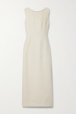 The Row - Riah Wool And Silk-blend Crepe Midi Dress - Ivory