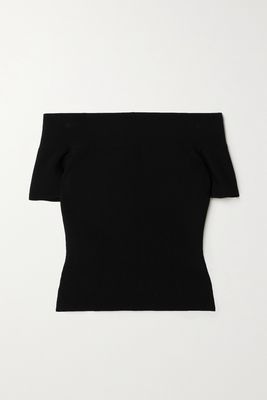 Alexander McQueen - Off-the-shoulder Stretch-knit Top - Black