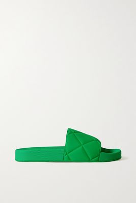 Bottega Veneta - Embossed Rubber Slides - Green