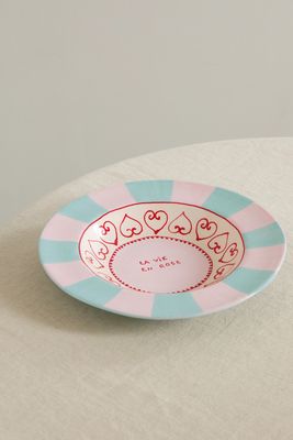 Laetitia Rouget - La Vie En Rose 26cm Ceramic Dinner Plate - Cream