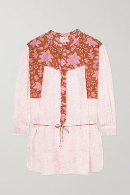 Hannah Artwear - Apollo Paneled Floral-print Cotton-voile Mini Dress - Pink