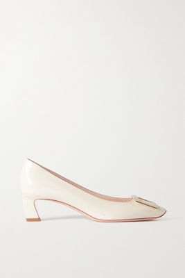 Roger Vivier - Decollete Trompette Patent-leather Pumps - Off-white