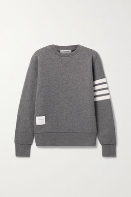 Thom Browne - Striped Cashmere-blend Sweatshirt - Gray