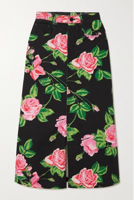 Richard Quinn - Floral-print Denim Midi Skirt - Pink