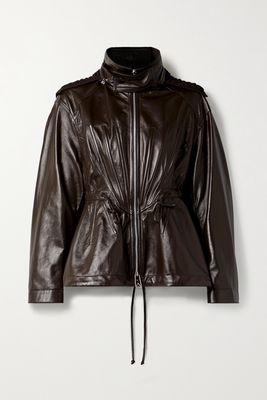 Bottega Veneta - Macramé-trimmed Leather Jacket - Brown