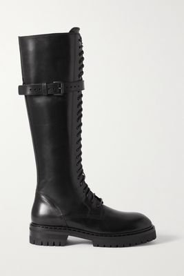 Ann Demeulemeester - Alec Lace-up Leather Knee Boots - Black